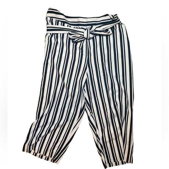 Eloquii Striped Pants with Belt - Picture 1 of 4